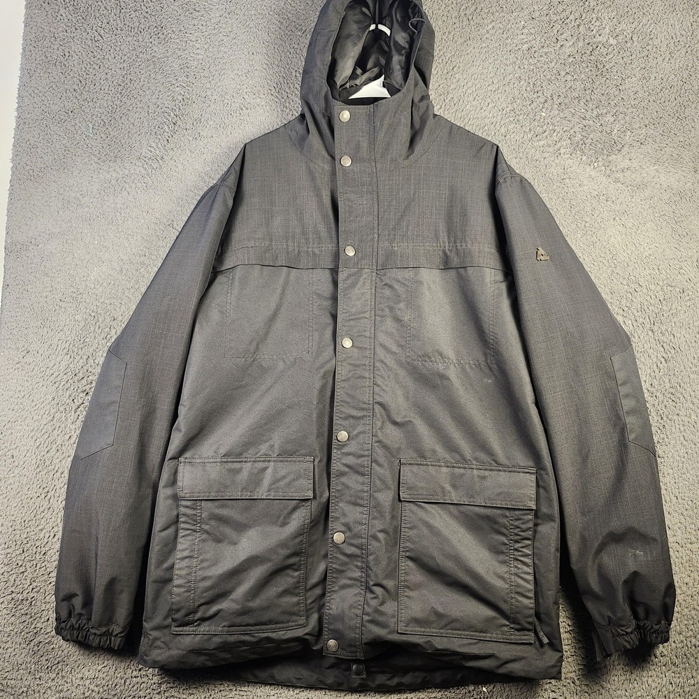 Aperture Technical Outerwear Jacket Mens XL Black Waterproof Hooded Pockets Coat